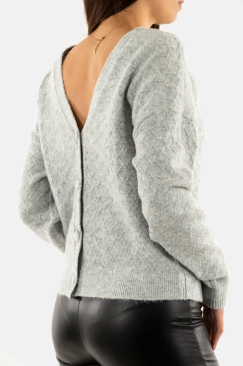 Pull hiver morgan 242-mechaz gris chiné clair