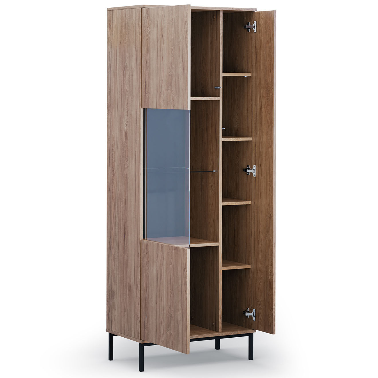 Cosmopolitan Design Vitrine Query brun - 70x41x190 cm