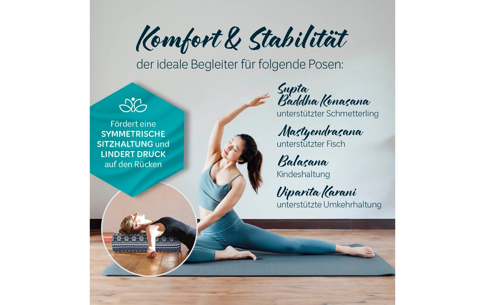 Yoga-Bolster Paravati Weiss/BlauYoga-Zubehör