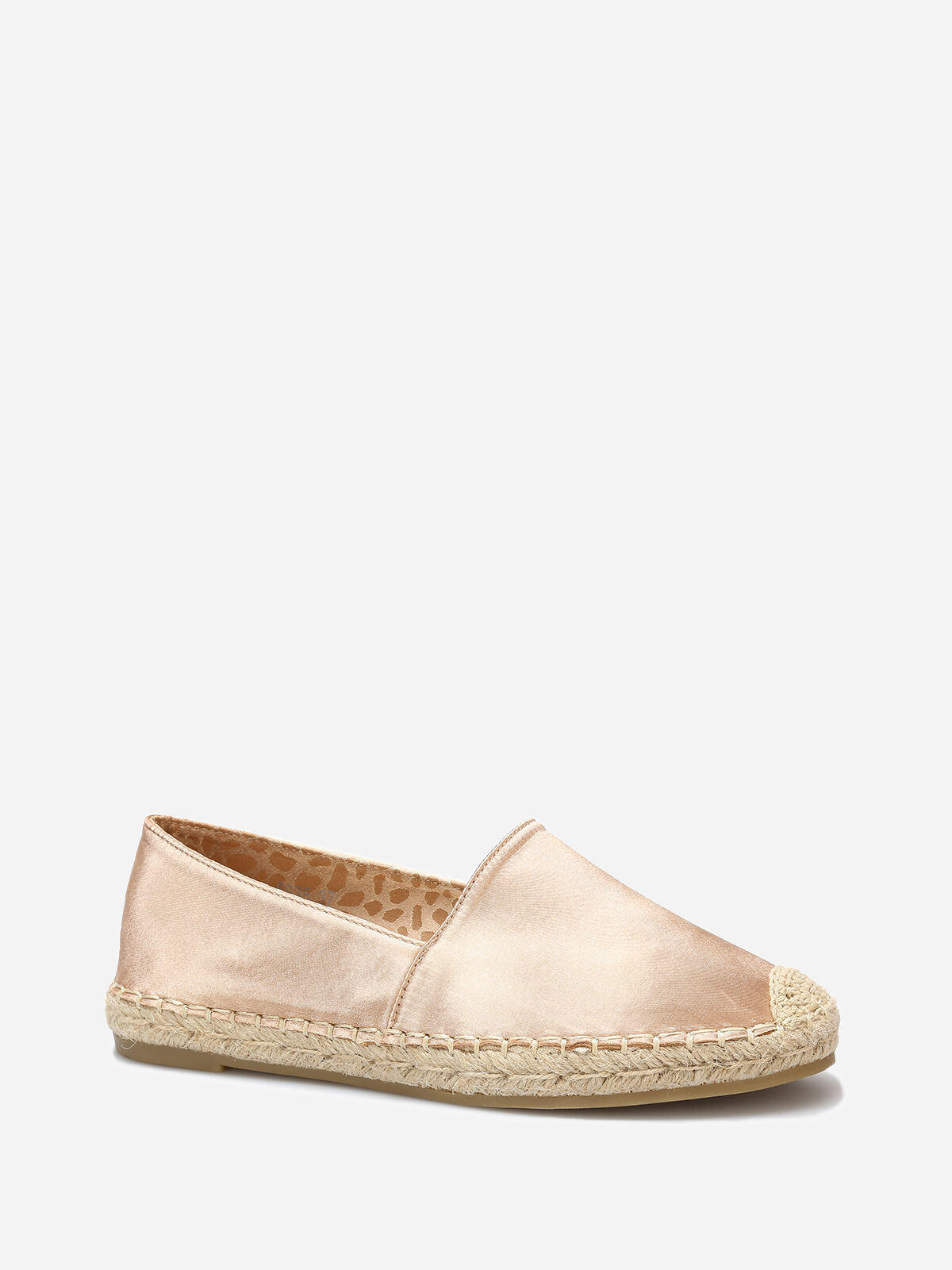 Espadrilles plates à effet satiné- Beige