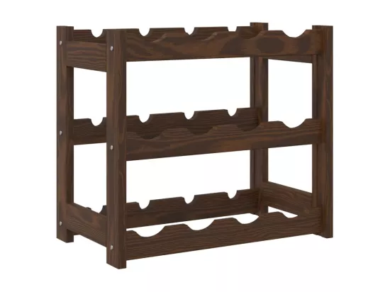 Casier à bouteilles pour 12 bouteilles marron bois pin solide