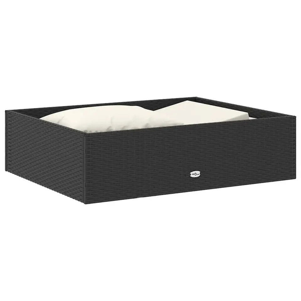 VIDAXL 2-delige Loungeset met kussens poly rattan zwart
