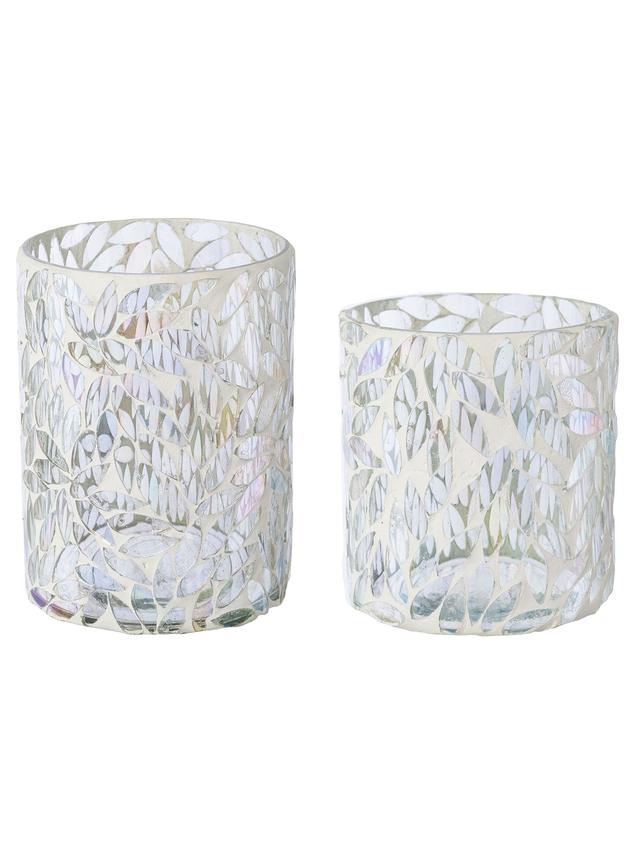 Glas-Teelicht White Flower