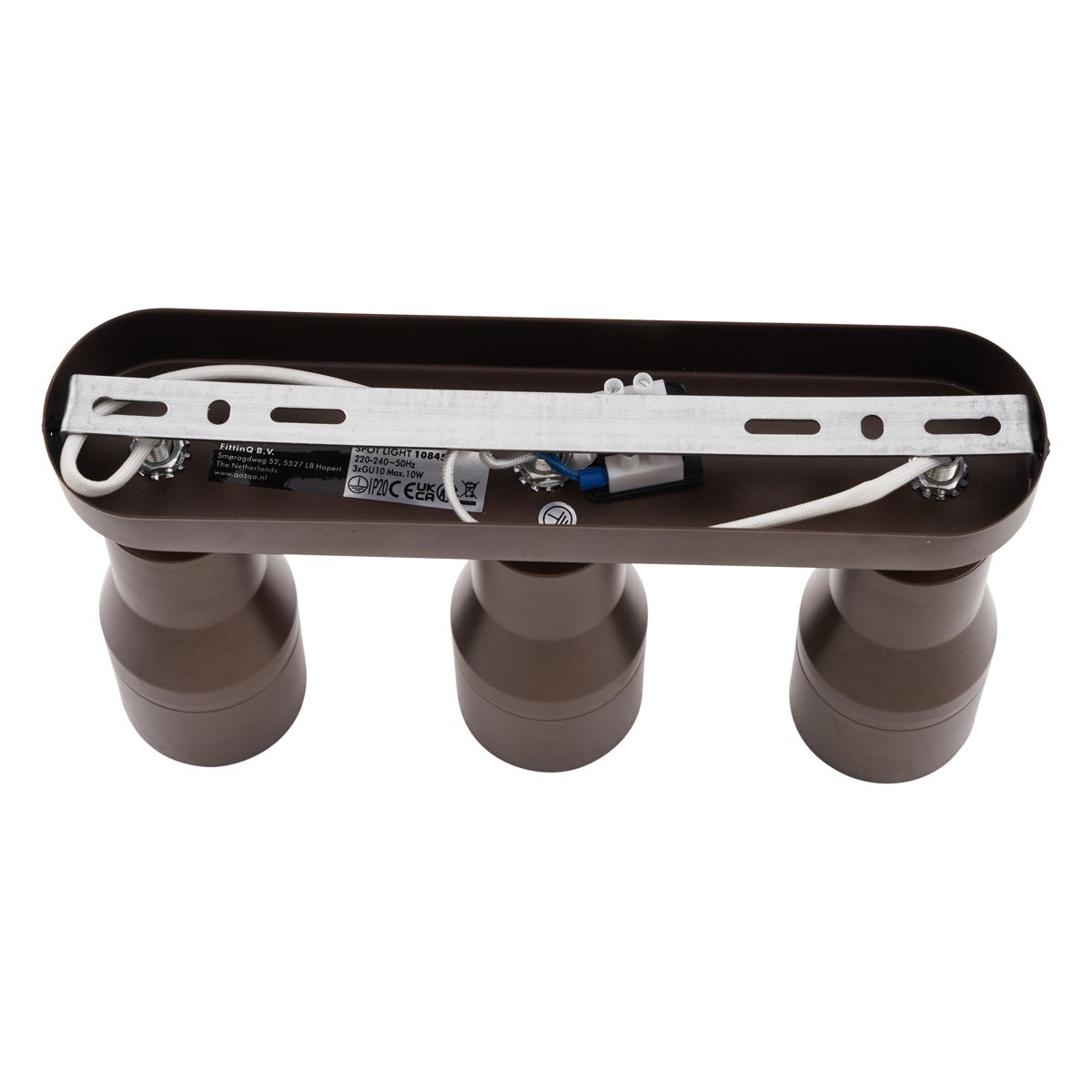 Afgeronde plafondspot donker brons GU10 50mm 3-lichts - Stanley