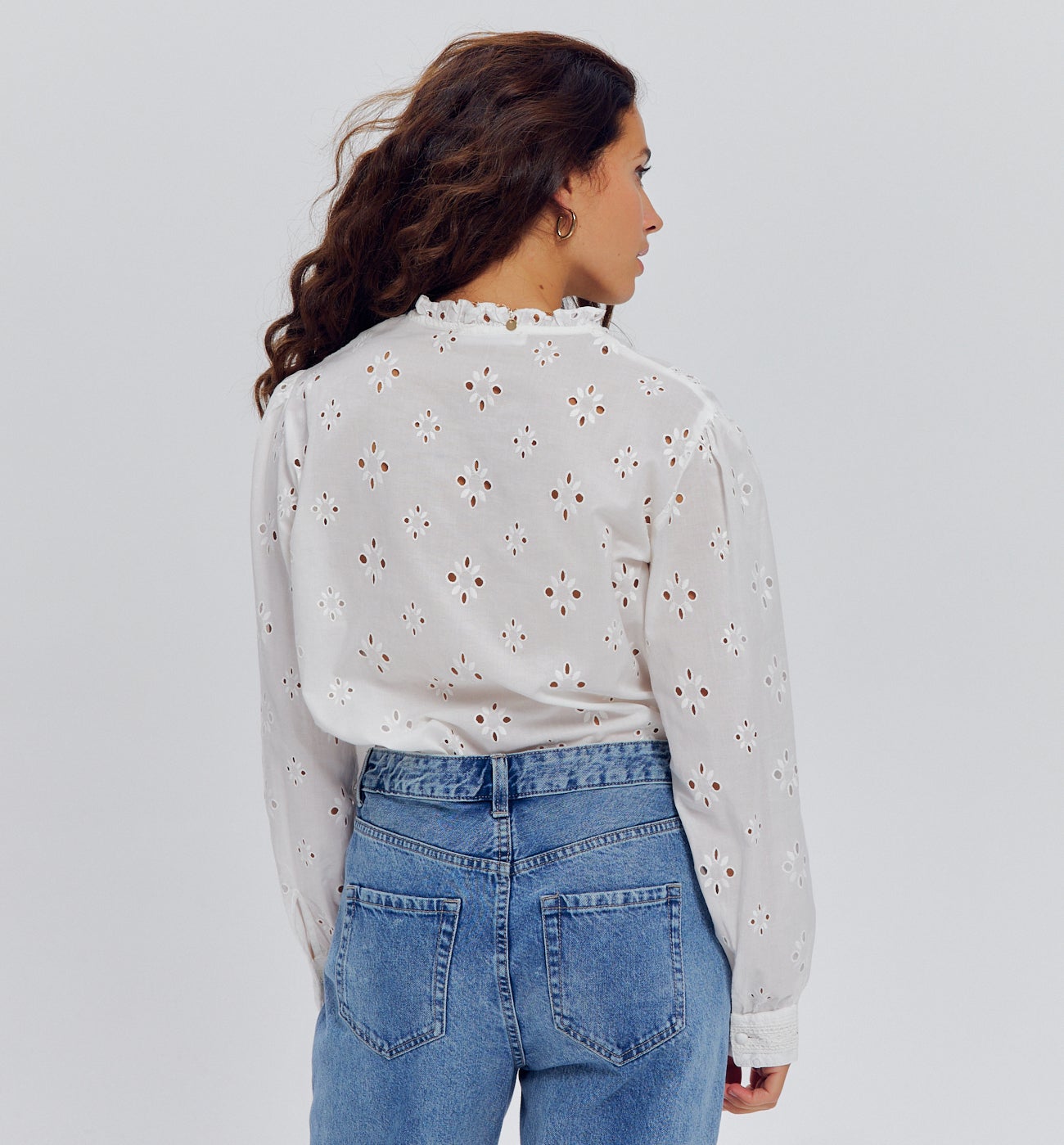 Chemise en broderie anglaise - Ecru