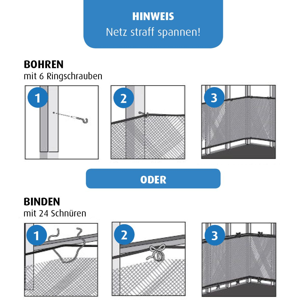 (294x94cm) Kinder Balkon Schutz Netz Baby Sicherheits Schutznetz (R71743) - Weiss