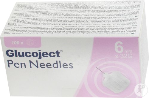 Glucoject Aiguilles Pour Stylos 6mm x 32G 100 Pièces