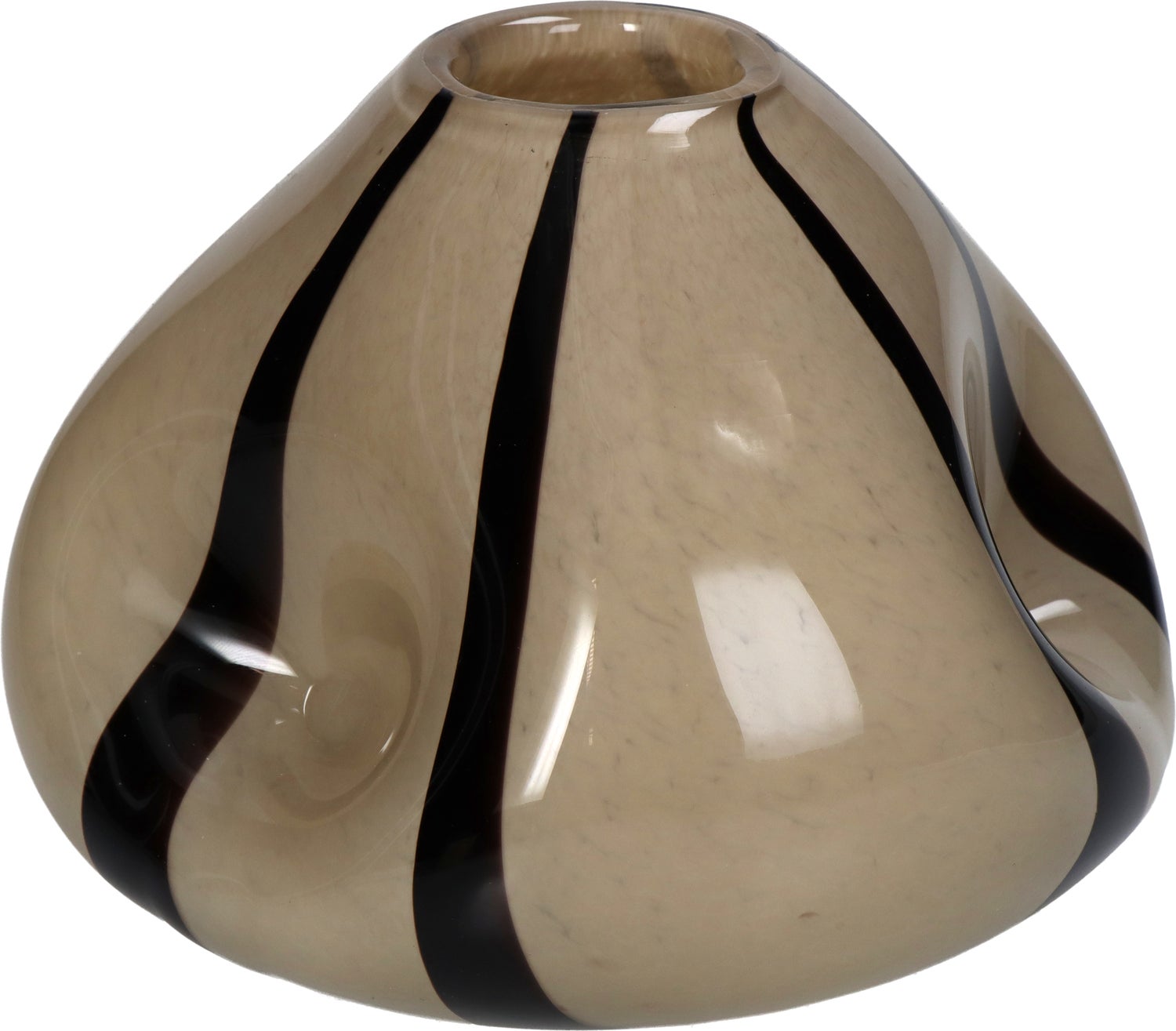 Vaas Pez beige / zwart D 16 H 11 cm