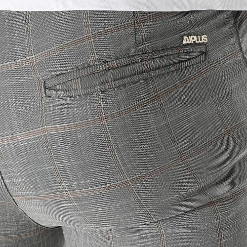 Pantalon Chino A Carreaux Gris