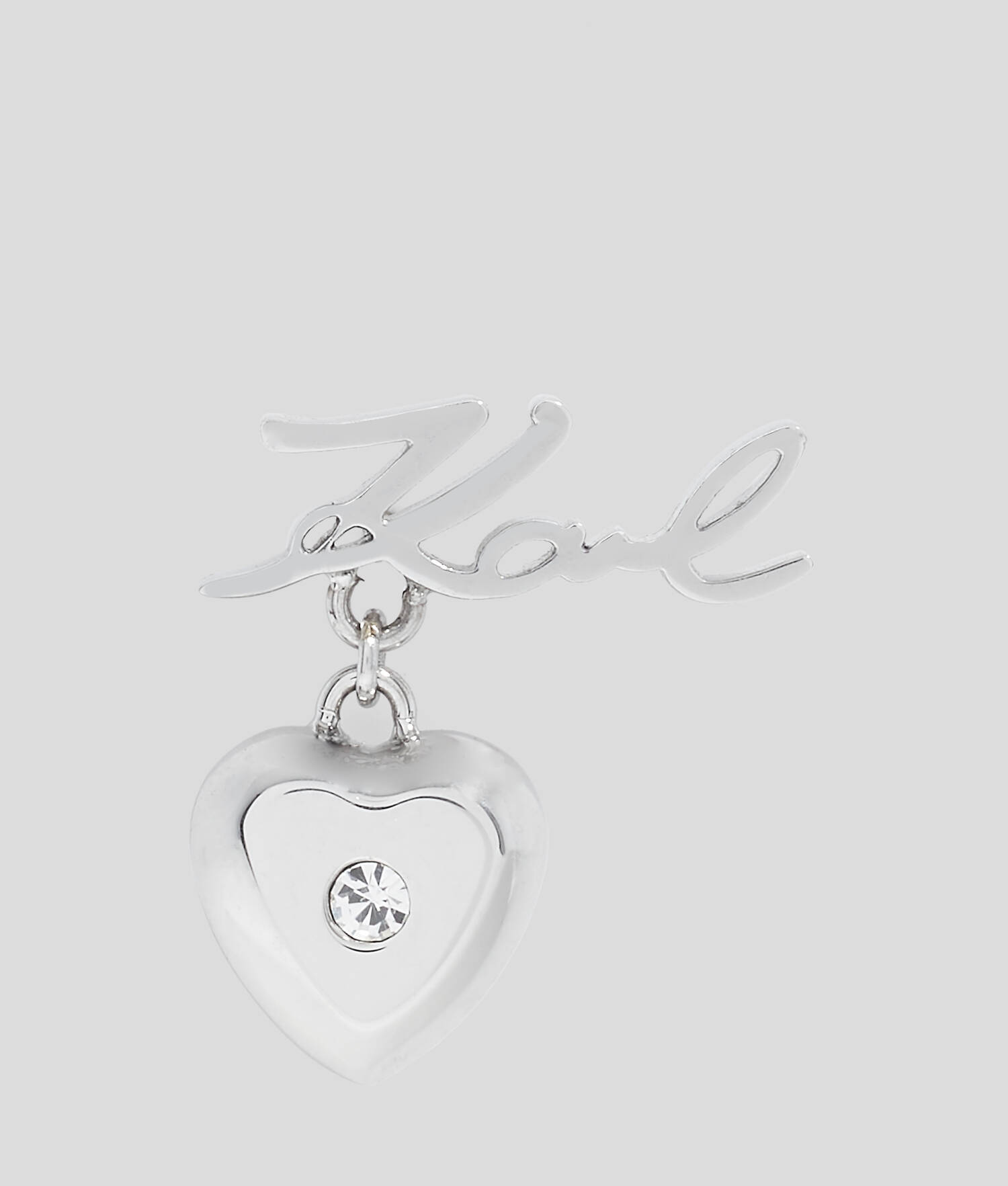 Boucle d'oreille en forme de cœur KARL Signature - Argent