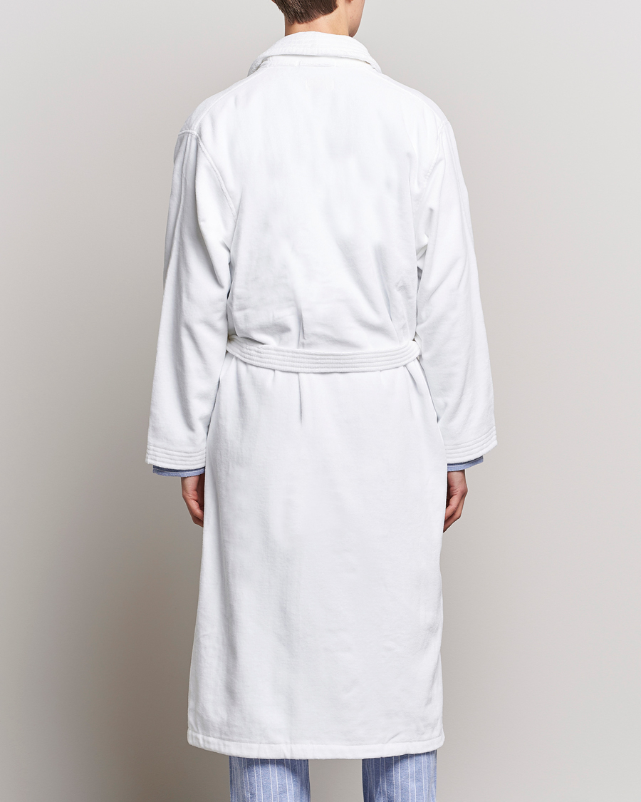 Derek Rose Cotton Velour Gown White