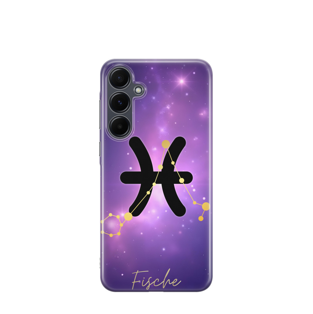Samsung Galaxy A55 Gummi Hülle Fische 1 - Lila-Violett