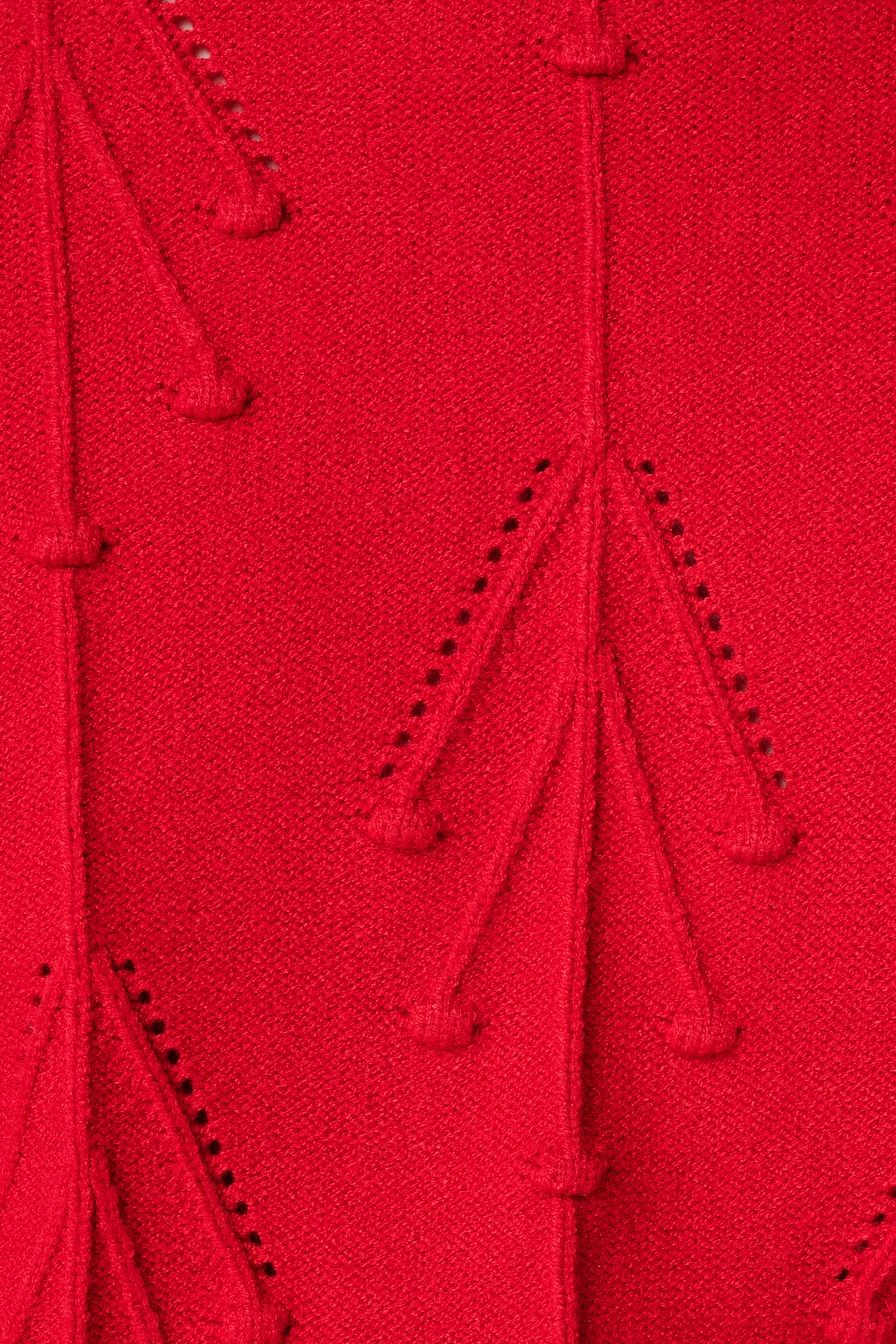 Gebreide trui met geborduurde print Rood