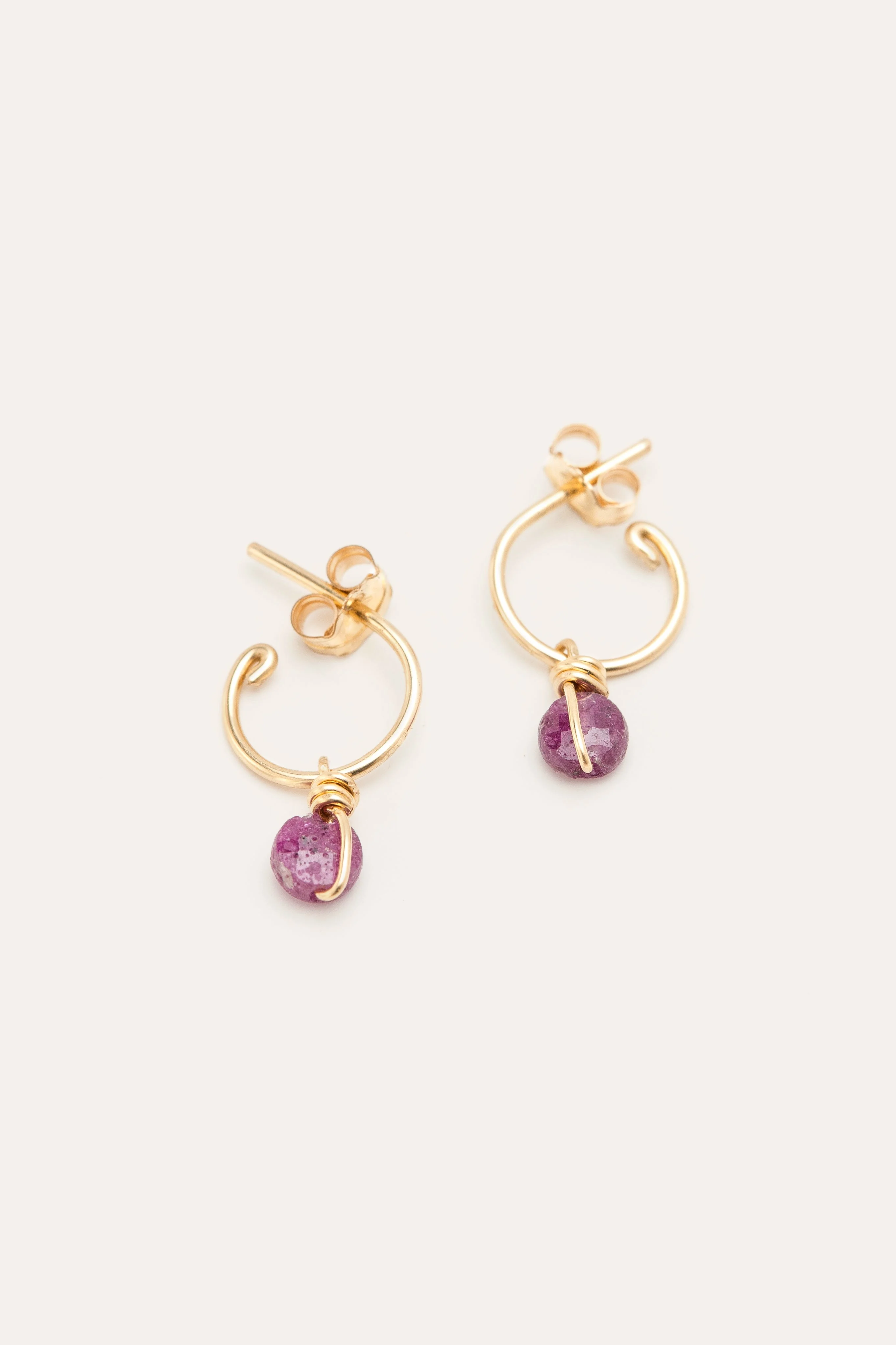 STELLA - Mini créoles - rubis | Rose