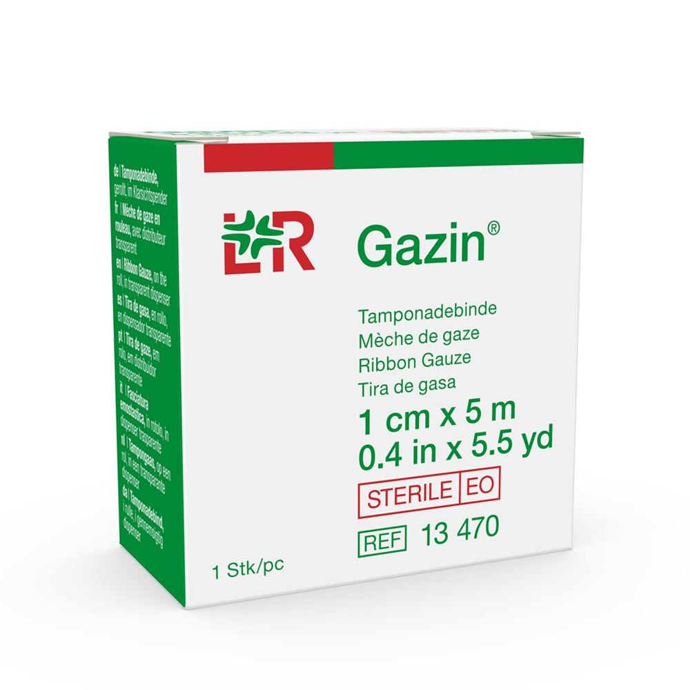 GAZIN Tamponadebinden<br>1 Stück, 1cmx5m, steril