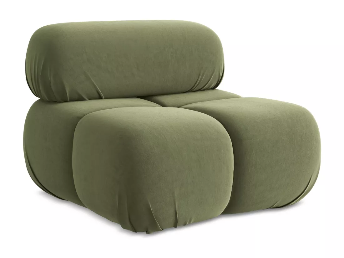 Fauteuil en Samt - olive - LOKUA