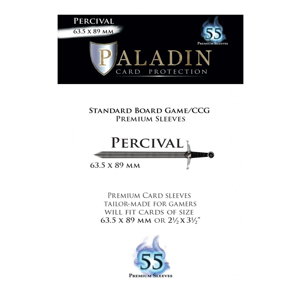 Pochettes Paladin - Percival Board game/ CCG - 63.5 x 89 mm - 55p