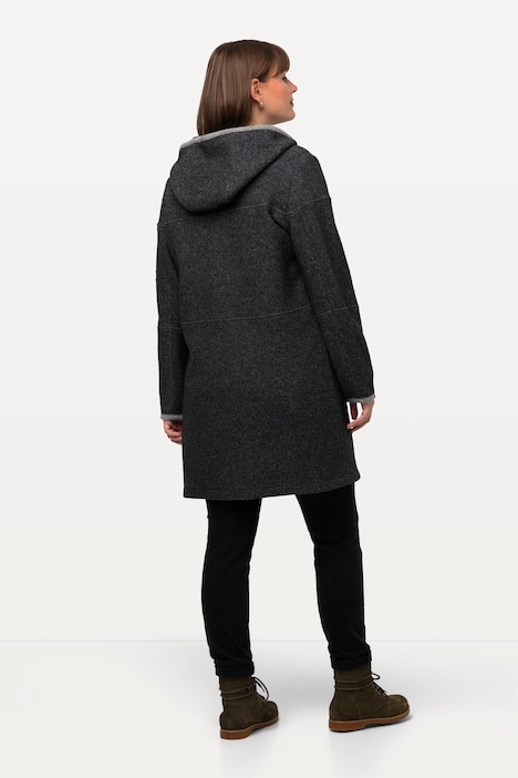 Boiled-Wool-Jacke, Quernähte, Knebelknöpfe, Schmuckpaspel