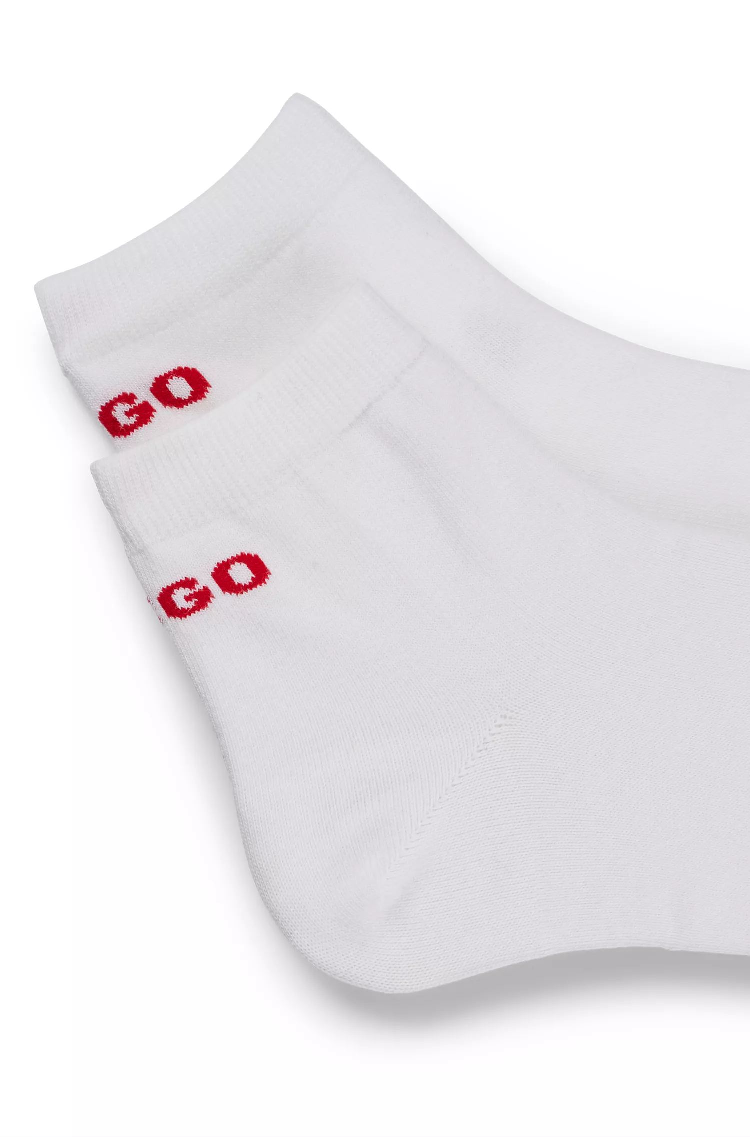 HUGO Vermelho - Pacote com dois pares de meias curtas com o logotipo.