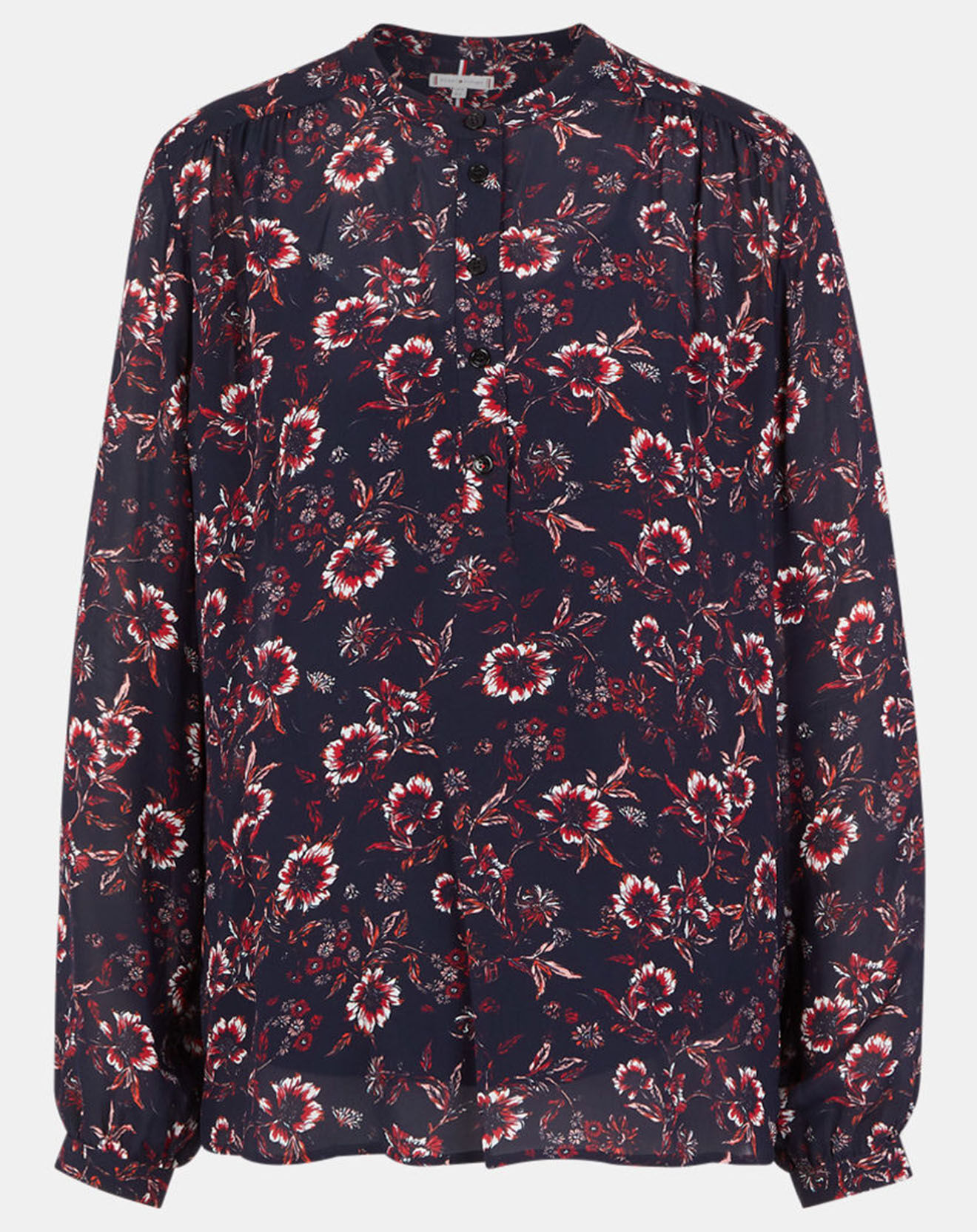 Tommy Hilfiger Blouse Theme Fleurs bleu marine/rouge