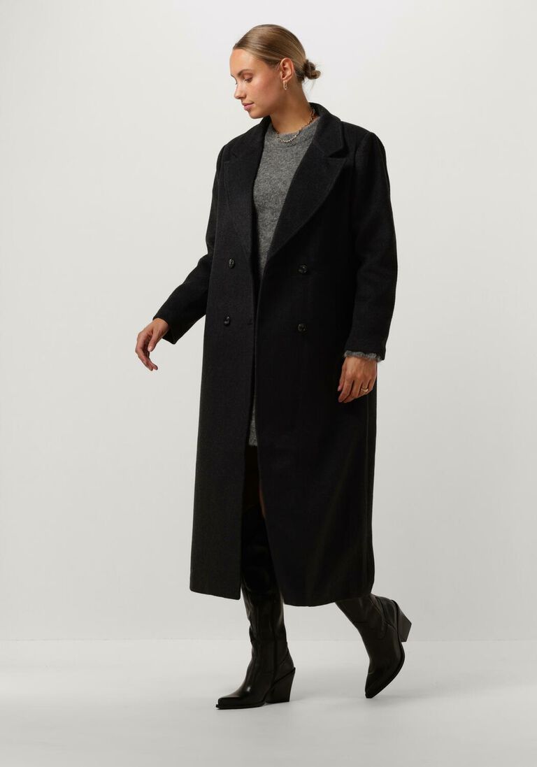 NEO NOIR antraciet neo noir mantel williams wool coat