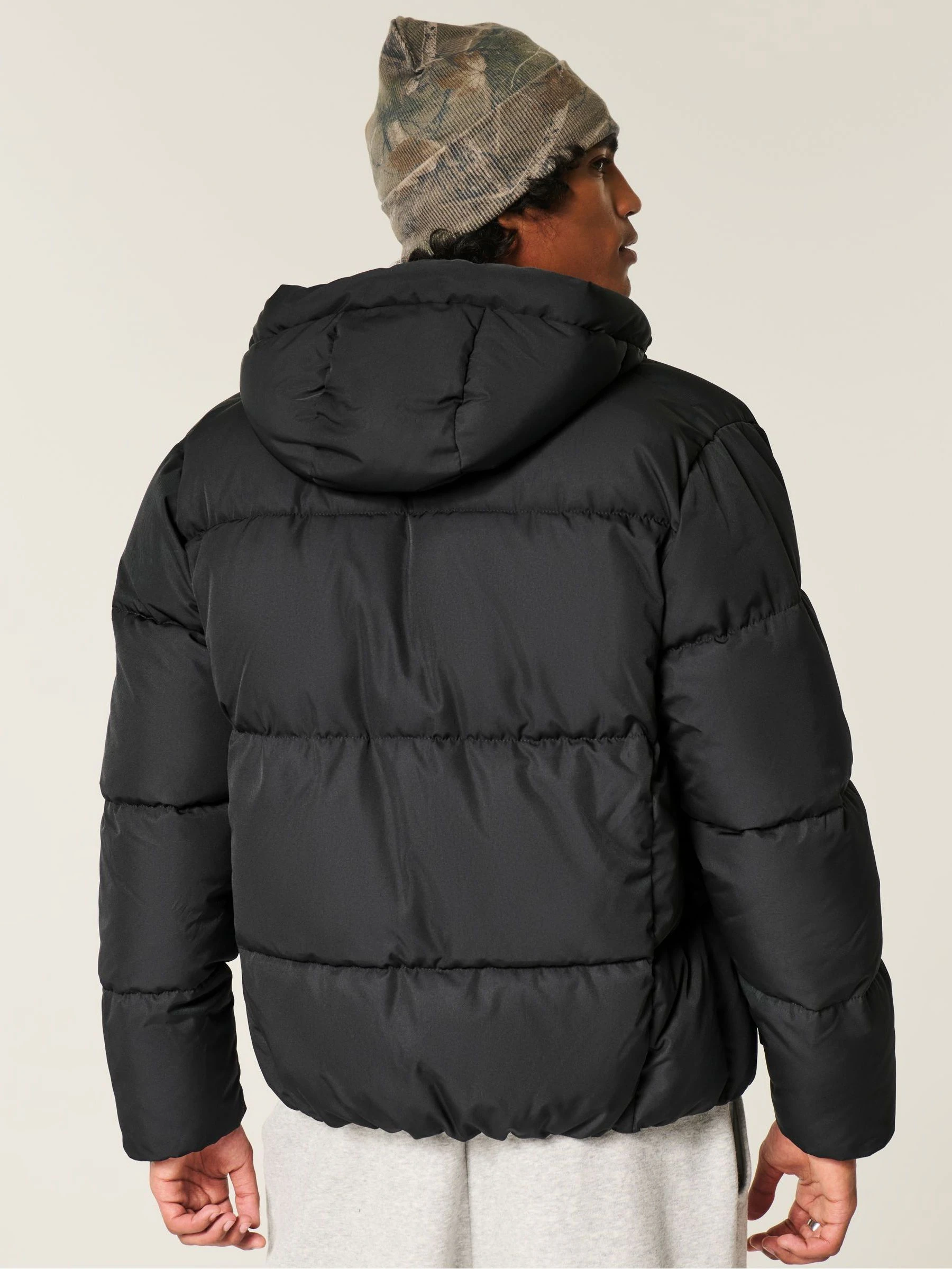 Zwart - Hollister Core Puffer Coat
