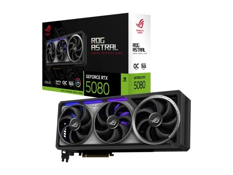 ASUS ROG Astral GeForce RTX 5080 16GB - OC Edition - grafikkort - GeForce RTX 5080 - 16 GB GDDR7 - PCI Express 5.0 - 2 x HDMI, 3 x DisplayPort