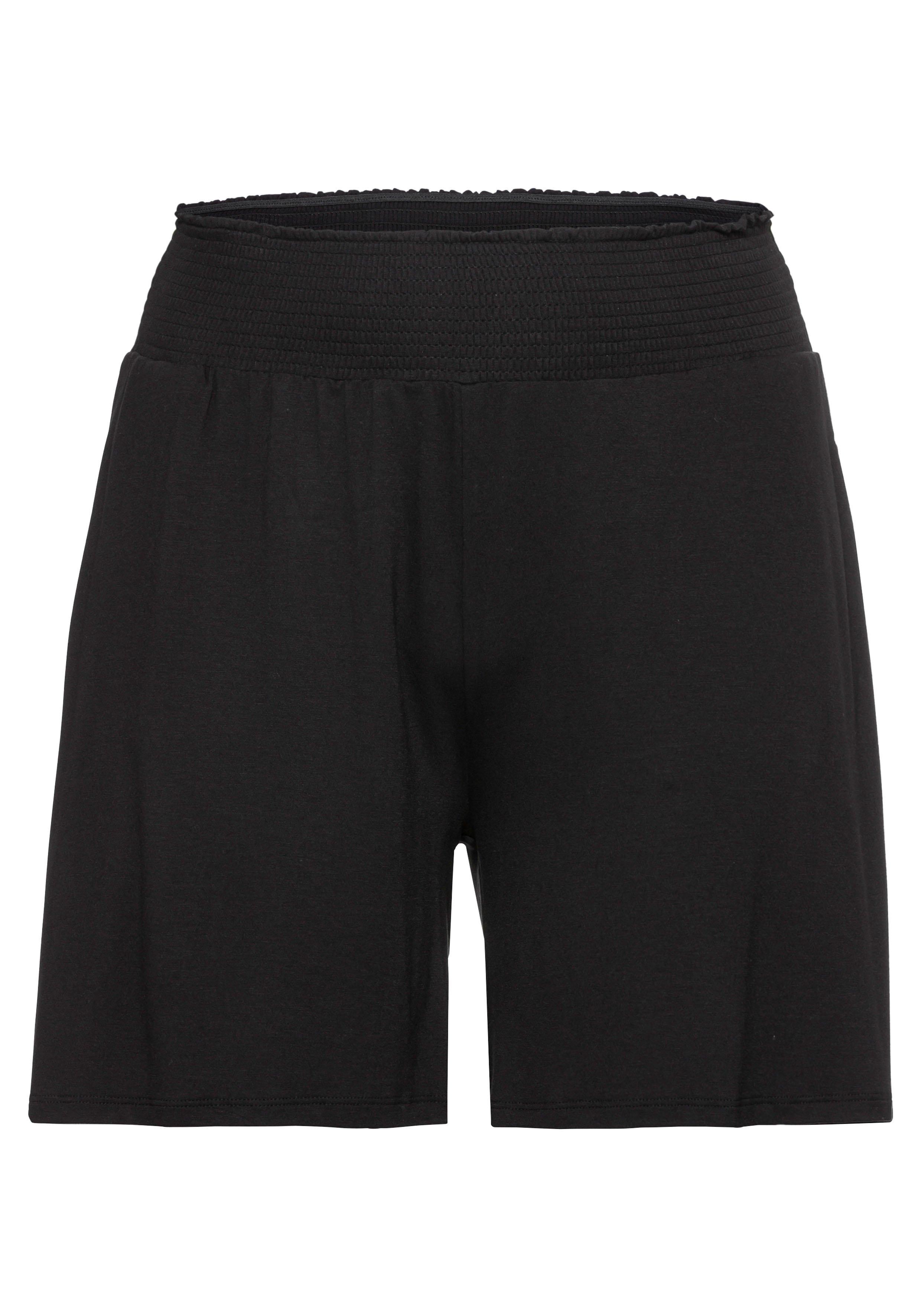 Jerseyshorts mit Smokbund und zwei Taschen