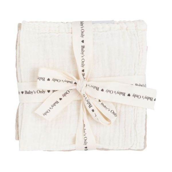 Baby's Only Tender Monddoekje - 3-Pack - 30x30 cm - Beige / Linen