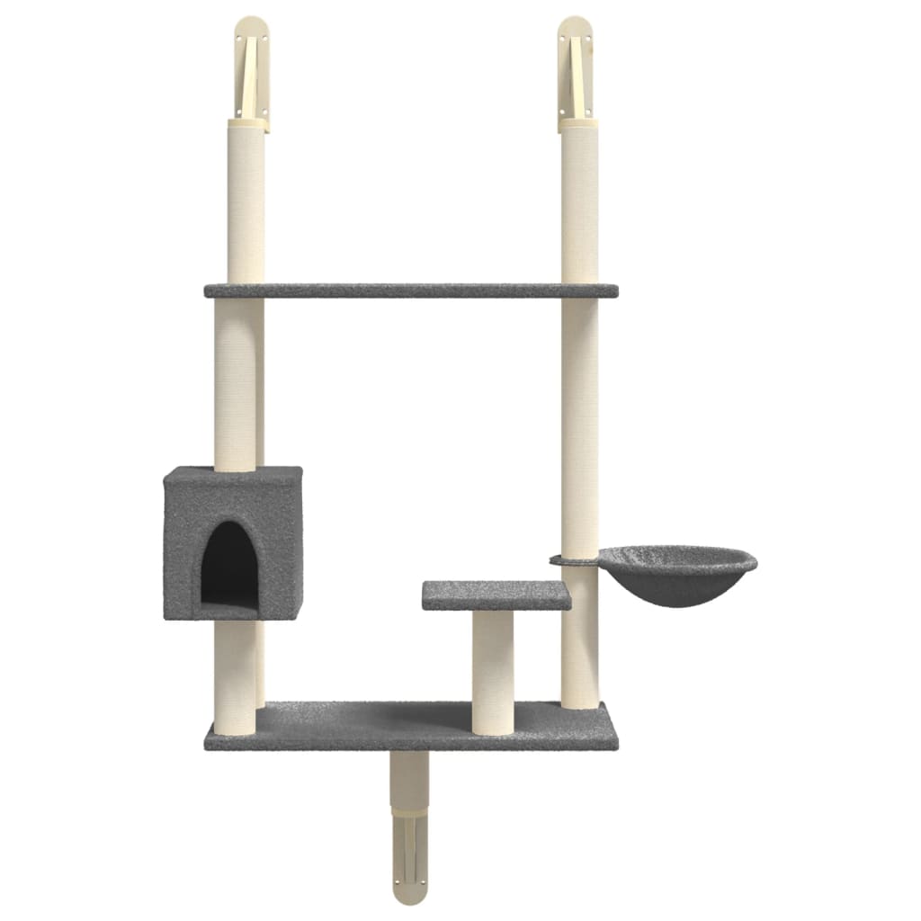 Arranhador de parede para gatos vidaXL, cinza escuro, 153 cm