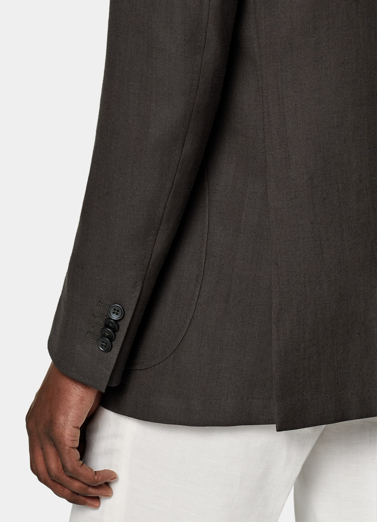 Blazer Havana coupe Tailored marron foncé à chevrons