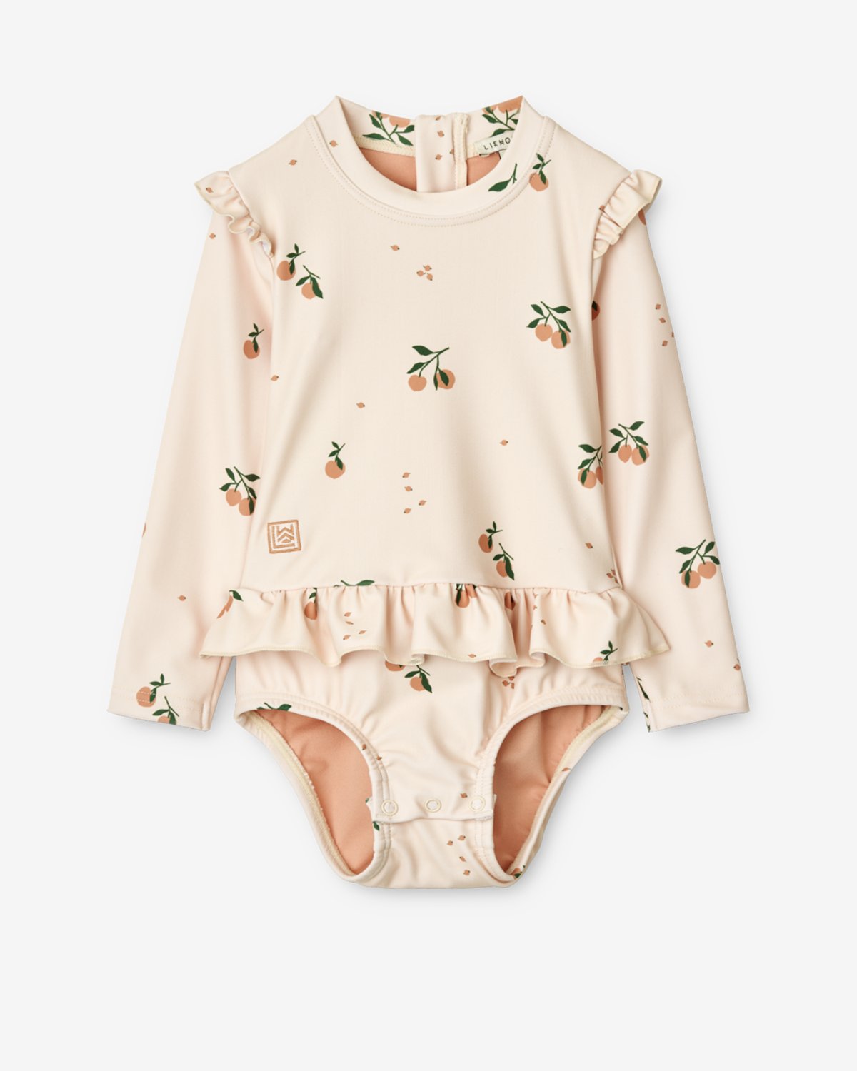 Badedrakt med Armer og Volanger – UV drakt UPF 40+ | Sille Baby Printed Swimsuit