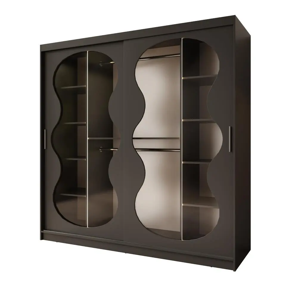 Meubella - Kledingkast Bunaro - Zwart - 200 cm