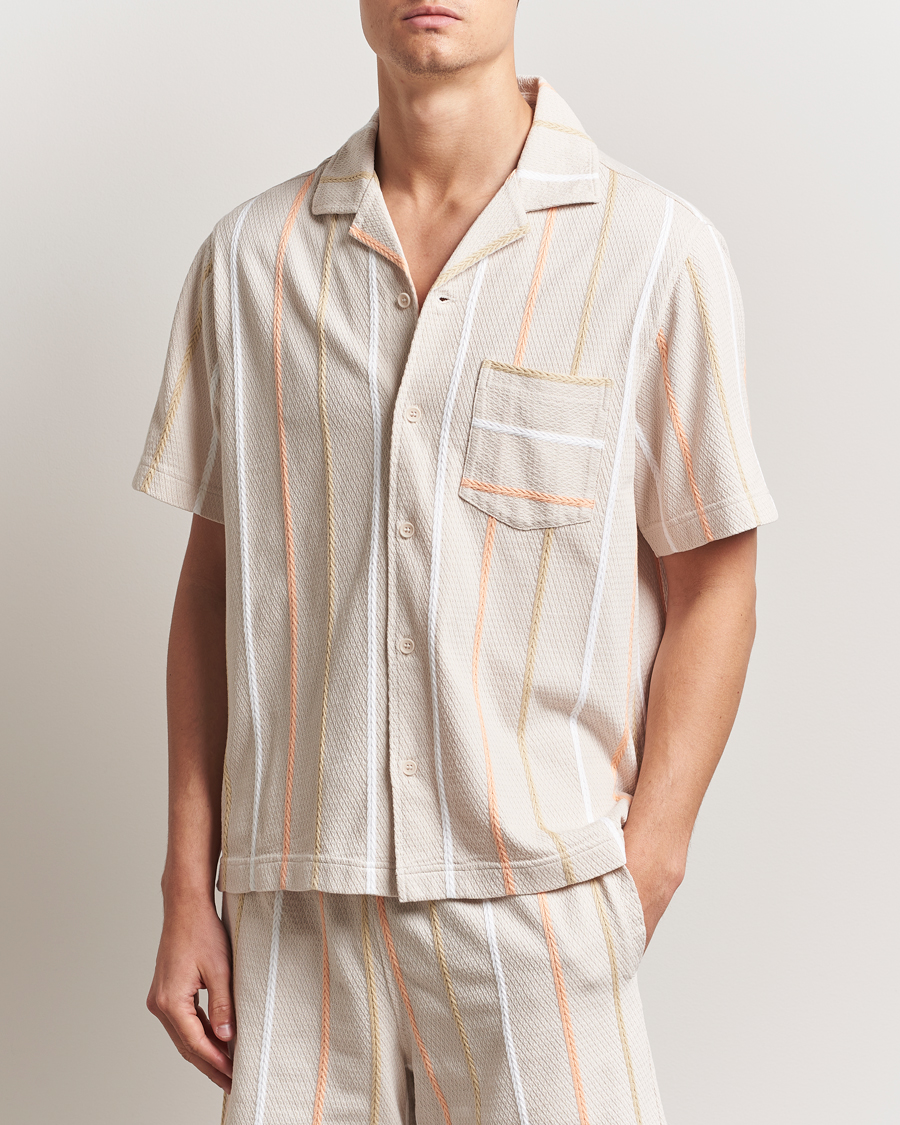 J.Lindeberg Theron Stripe Resort Shirt Moonbeam
