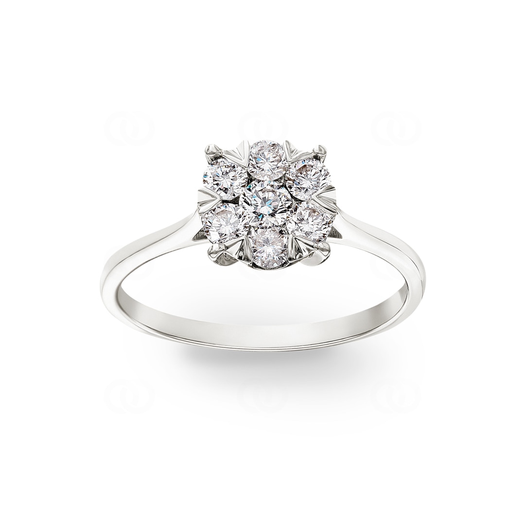 0.49 Karat Diamanten Verlobungsring 750/18 K Weissgold