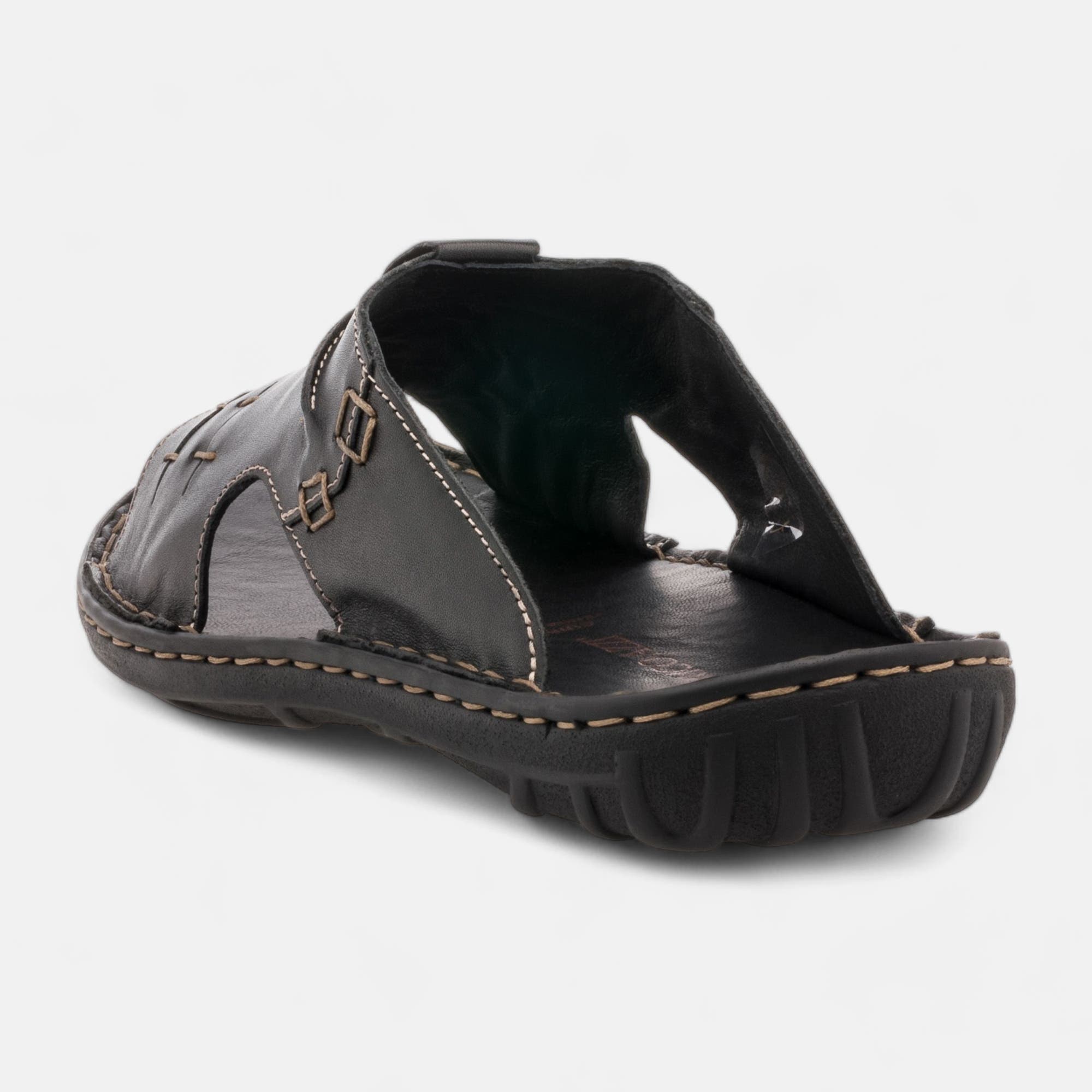Mules Homme en cuir noir