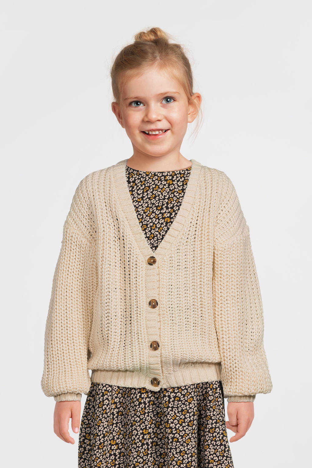 Koko Noko grofgebreid vest ecru