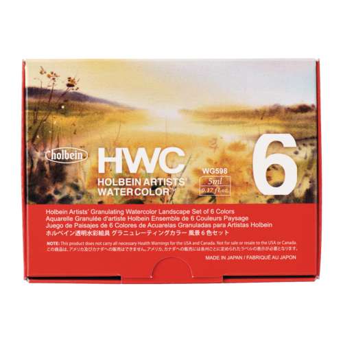 HOLBEIN Künstler-Aquarellfarben 6er-Sets, granulierend