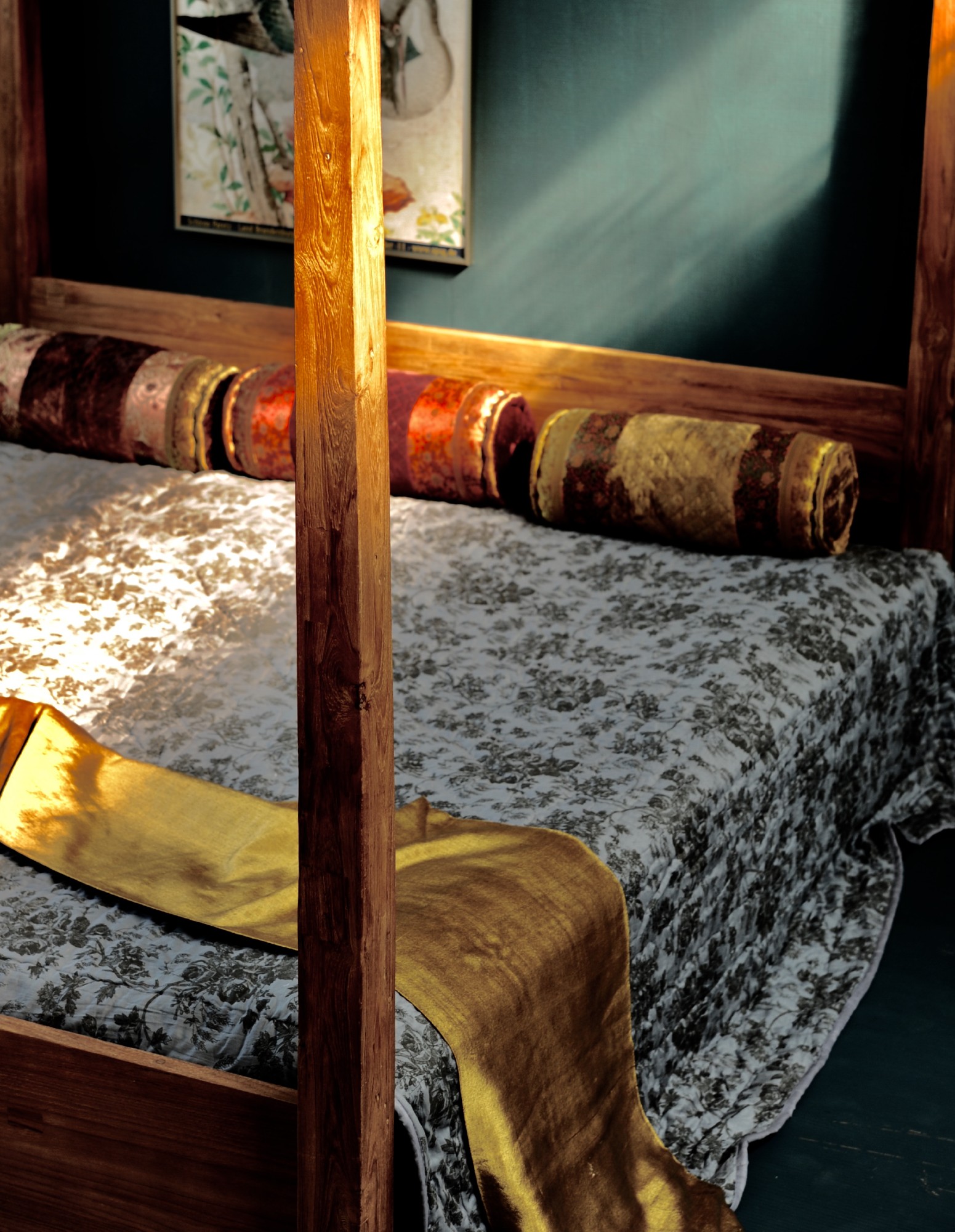 Himmelbett 'Surakarta' aus recyceltem Teak, natur, B 180 cm, L 200 cm von fischer's lagerhaus
