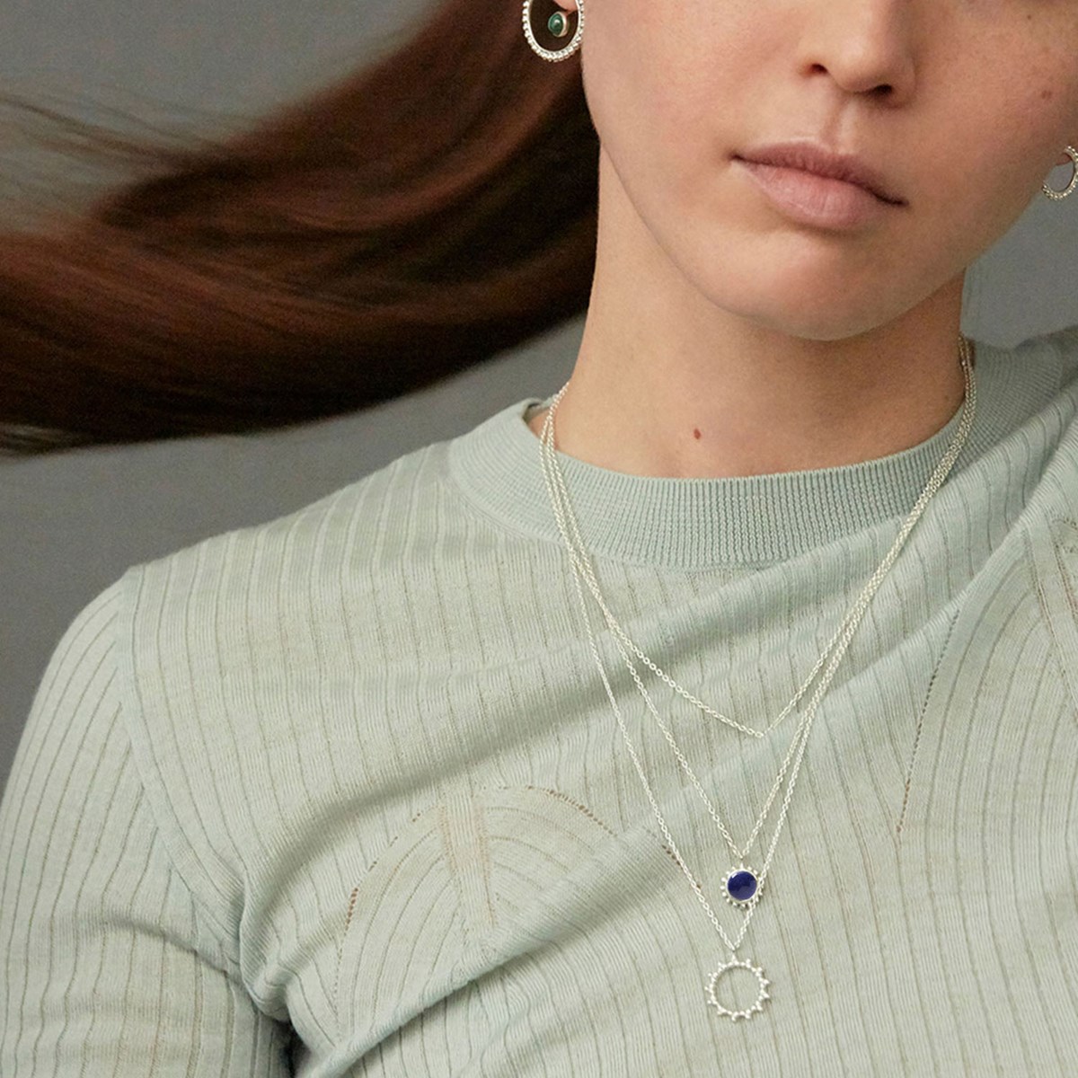 Collier Surya Grand Soleil et Lapis Lazuli