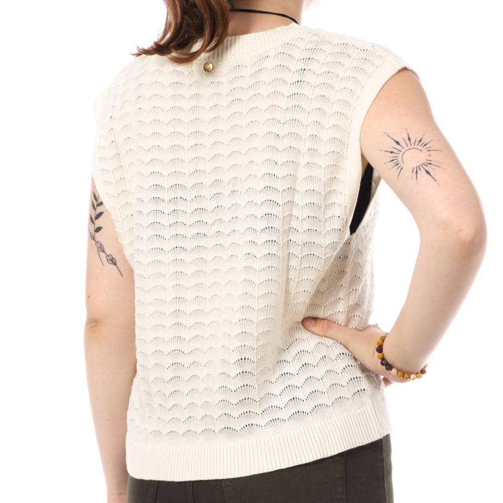 Deeluxe Pull Sans Manches Blanc Femme Deeluxe Kaya