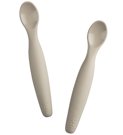 Sebra Löffel - 2er-Pack - Lang - Silikon - Jetty Beige