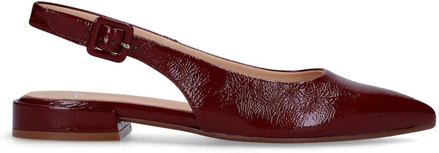 Manfield Dames Bordeaux rode lakleren slingbacks