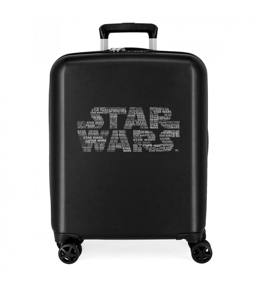 Mala de cabine rígida com o logotipo de Star Wars da Disney, 55 cm, preta.