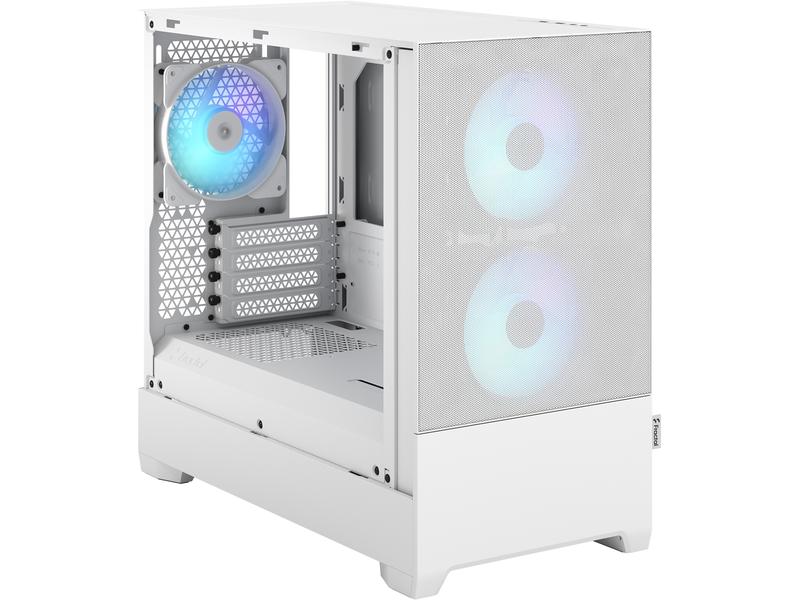 Fractal Design PC-Gehäuse Pop Mini Air RGB TG Weiss Eleganter Gaming-Mini-Tower mit Sichtfenster und RGB-Beleuchtung