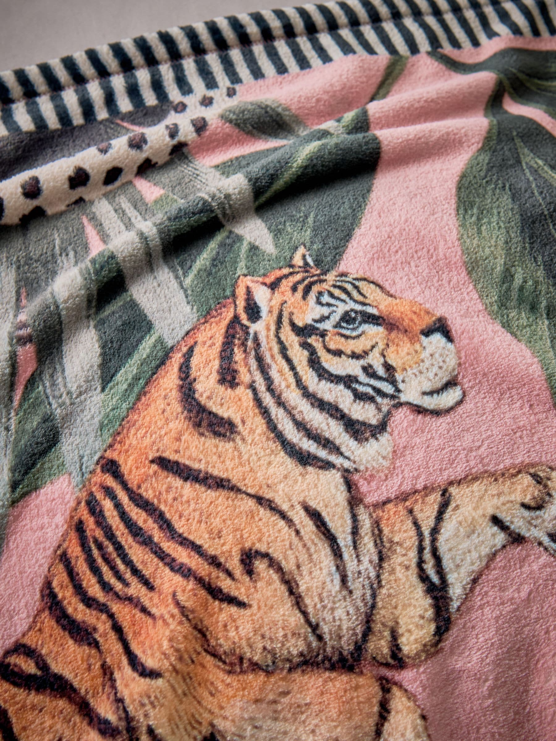 Tiger Plush Fleece Throw