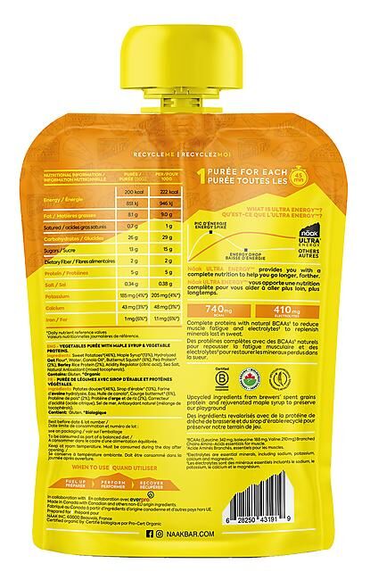 NAAK - PUREE ULTRA ENERGY PATATES DOUCES COURGE BUTTERNUT