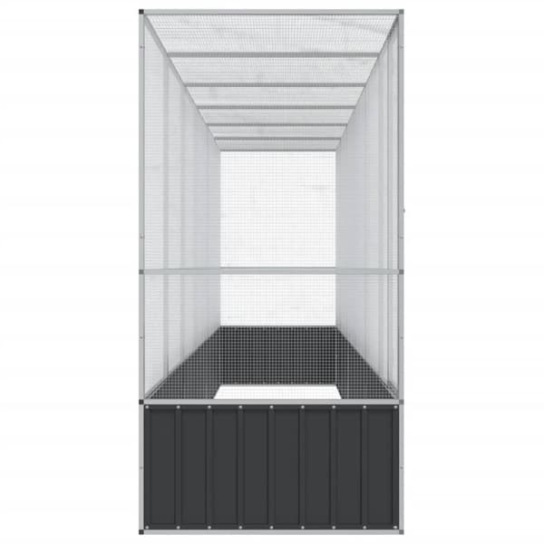 vidaXL Voliere med forlengelse sølv 626,5x107x212 cm stål