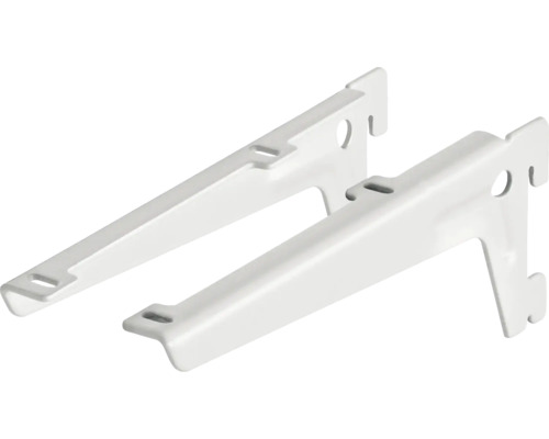 Hoekbeugel, enkele rij, 180 mm, wit, 2 stuks