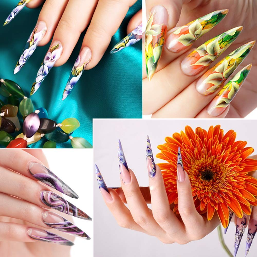 (500er Set) Spitze Kunstnägel Full Cover Fake Nail Tips für die Maniküre 10 Grössen - Weiss